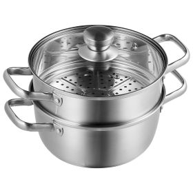 Steamer Pot, 8.66in/22cm Steamer Pot for Cooking with 3QT Stock Pot and Vegetable Steamer