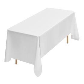 White Tablecloths for Rectangle Tables, 6 Pack, 70 x 120 Inches, Reusable and Machine Washable Table Clothes