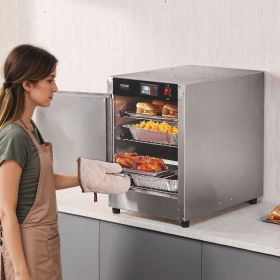 Hot Box Food Warmer 4-Tier Concession Warming Cabinet With Water Tray For Pizza (Option: Silver)